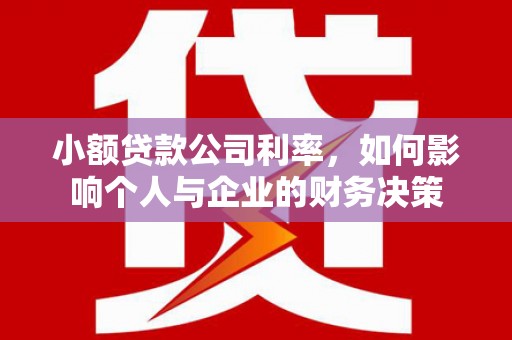 北林小额贷款公司利率，如何影响个人与企业的财务决策
