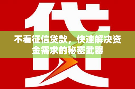 北林不看征信贷款，快速解决资金需求的秘密武器
